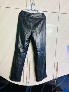 Chic Faux Leather Wide-Leg Pants
