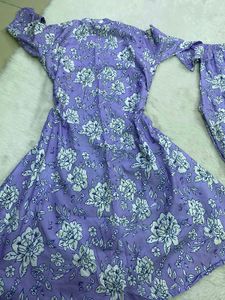 Lilac Lavender Floral Printed 2-Piece Co-Ord / Sui