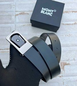Mont Blanc Black Leather Belt