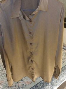 Classic Brown Satin Shirt