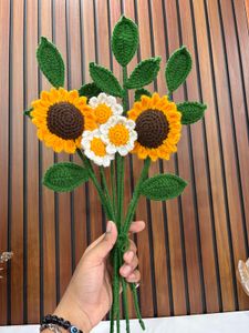 Handmade Crochet Sunflower Bouquet