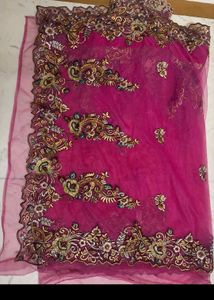 Stunning Embroidered net Saree