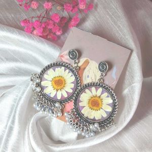 Boho Daisy Jhumka Earrings