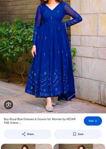 Elegant Royal Blue Anarkali Suit with Dupatta