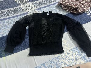 Sheer Black Lace Top