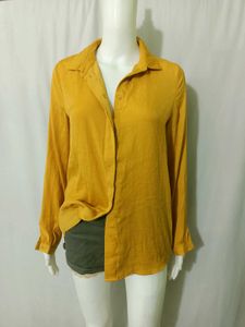 Mustard Yellow Button-Up Shirt Fised aprice