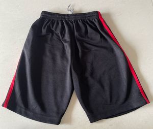 Black Athletic Shorts with Red Stripe