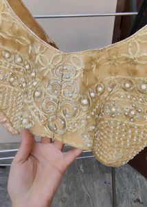 Fancy Readymade Sequence Golden Blouse for Wom