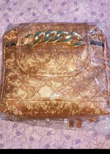 Brand New Gold Clutch Bag with Chain