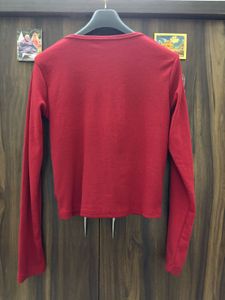 Cute Red Button-Up Cardigan Top