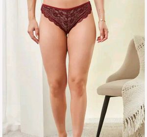 Lace Briefs - Burgundy