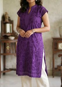 Beautiful Purple Chikankari Kurta