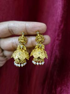 Designer Jhumka Earrings with Pearls - new one
