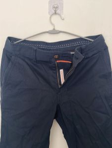 Navy Blue Straight Fit Pants