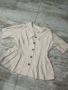 Stylish Linen Blend Button-Up Top