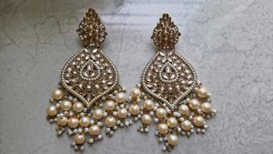 Exquisite Pearl & Stone Drop Earrings
