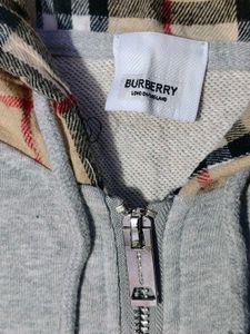 Burberry Grey Zip-Up Hoodie