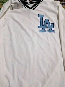 LA Baseball Style V-Neck Korean oversize t shirt