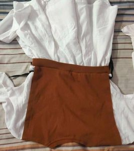 Chic Contrast Top with Button Accents