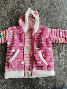 Cute Pink Fuzzy Jacket with Hood