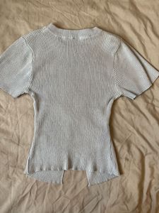 Graphic Print Ribbed Top