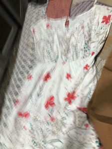 Floral Kurta with Brown Pants