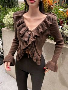 Elegant Ruffle Cardigan Top