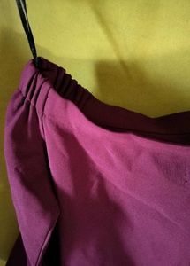 Chic maroon Off-Shoulder Dress