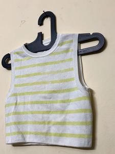 Striped Cropped Sleeveless Top