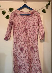 Light Pink Floral Print Kurta