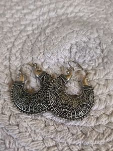 Boho Silver Necklace and Earrings Set