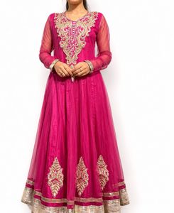 Stunning Pink Embroidered Anarkali Gown
