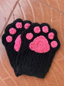 Crochet Catpaw Fingerless Gloves