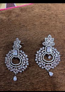 Sparkling CZ Statement Earrings( with free gift )