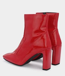 Red Patent Heeled Boots