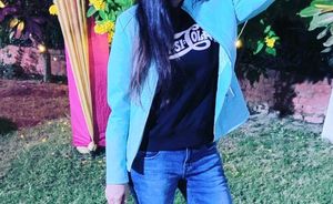 Light Blue Faux Leather Jacket