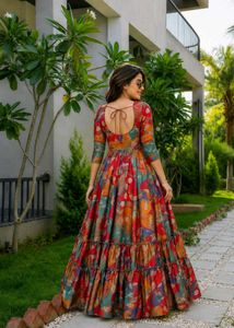 Rayon Blend Stitched Anarkali Gown