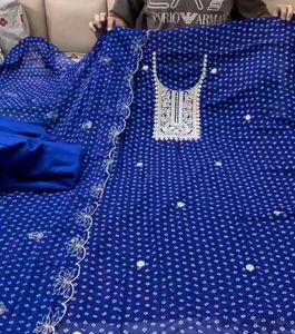 Royal Blue Embroidered Kurta Set