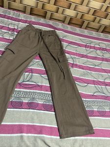 Brown Cargo Pants &amp; Rainbow Knit Top Set