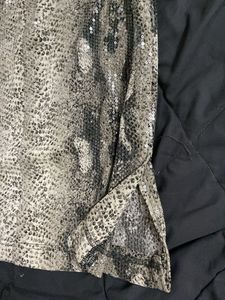 y2k Sequin Snake Print Midi Skirt
