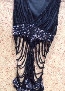Sequin Fringe cut out micro mini dress