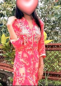 Vibrant Pink Floral Kurta