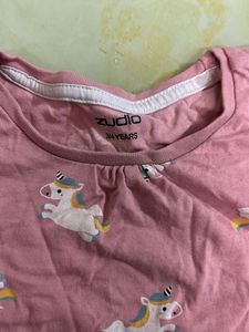 Cute Unicorn Print T-Shirt