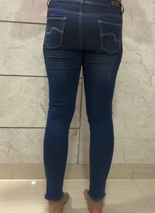 Stylish Blue Skinny Jeans with Side Stripe