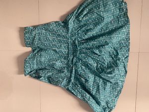 Beautiful Teal short Kurti with White Print