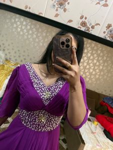 Elegant Purple Embellished Gown🎀🦋🌻