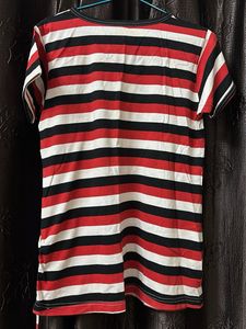 Striped V-Neck Casual T-shirt