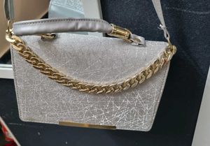 Sparkly Silver Chain Clutch Bag