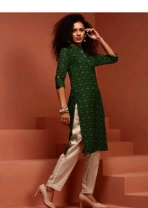 Fusion Green Printed Kurta