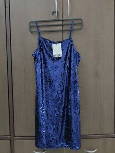 Sparkling Blue Sequin Mini Dress